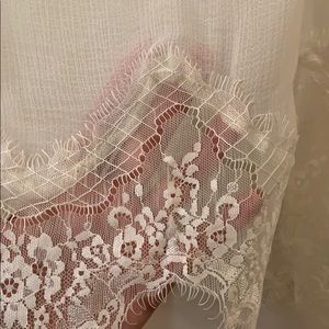 Sheer blouse with lace detail